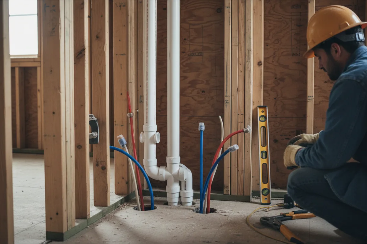 Drain and supply rough-in during Leak Detection in Saint Matthews